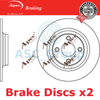 2x Apec BRAKING 276mm Solid OE Qualität Ersatzteil Bremsscheiben (Paar) DSK2579