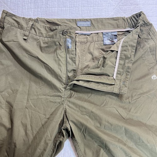 Craghoppers Men’s Solarshield Trousers Hiking Walking In Khaki Green Size 42x25” - Picture 2 of 10