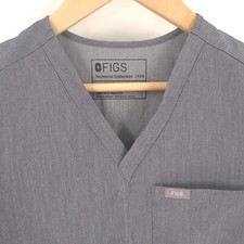 Figs Scrub Top Womens XXS Grey Catrina Shirt Single Pocket Comfort Polyester