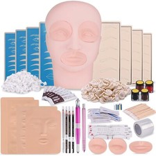 Microblading Practice Kit with Skin, Eyebrow Tattoo Kit, Flat Mannequin Head ...
