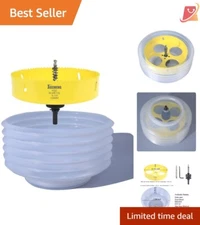 6-1/4" Hole Saw Stainless Steel with Dust Bowl for Wood Drywall Recessed Lights