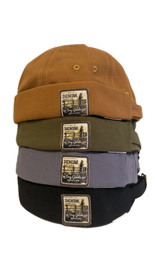 Retro Worker Cap One Size Men Docker Hats Rolled Cuff Brimless