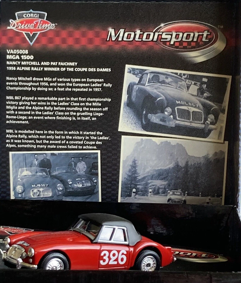 1/43 Corgi Drive Time VA05008 MGA 1500 1956 Alpine #326 Mitchell & Faichney L/E - Image 4 of 4