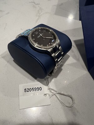 SWAROVSKI GRAY LEATHER MOTHER OF PEARL DIAL WATCH Tourneau Swarovski Crystal Mother of Pearl Stainless Steel  main image 3