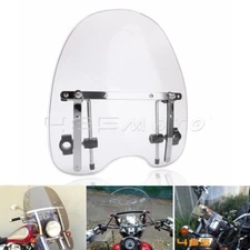 Universal For 7/8"&1" Motorcycle Clear Windshield Windscreen Mount Kit Handlebar
