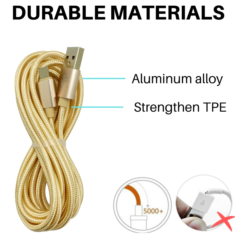 3/6Pack 10ft USB Fast Charger Cable For iPhone 13 11 XR iPad Charging Data Cord - Image 3 of 4