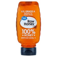 Great Value, Raw Honey, 16 oz Inverted Plastic Bottle