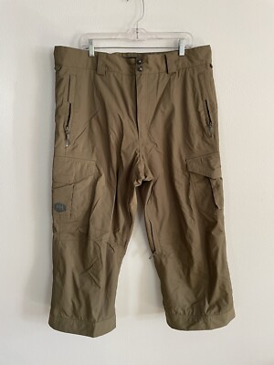 Helly Hansen Snow Ski Pants Helly Tech Waterproof Vented Olive Tan Mens XL Short