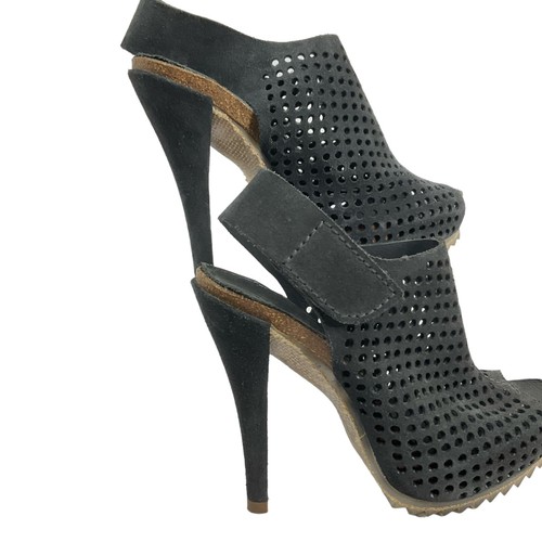 Pedro Garcia Shoes Womens EU 37 US 6.5 Black Suede Leather Slingback Pumps $595 - Picture 5 of 18