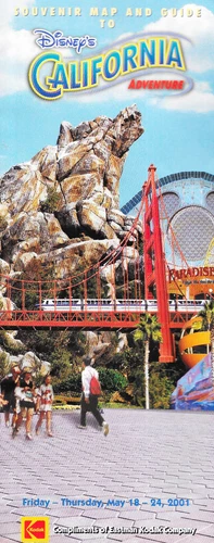 DISNEY BROCHURE CALIFORNIA ADVENTURE MAP GUIDE MAY 18-24 19 20 21 22 23 2001 DCA