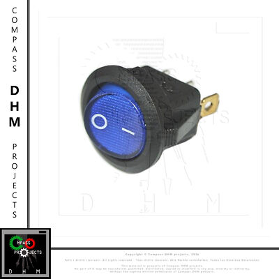 Round Blue LED On/Off Switch 6A 250V | eBay UK