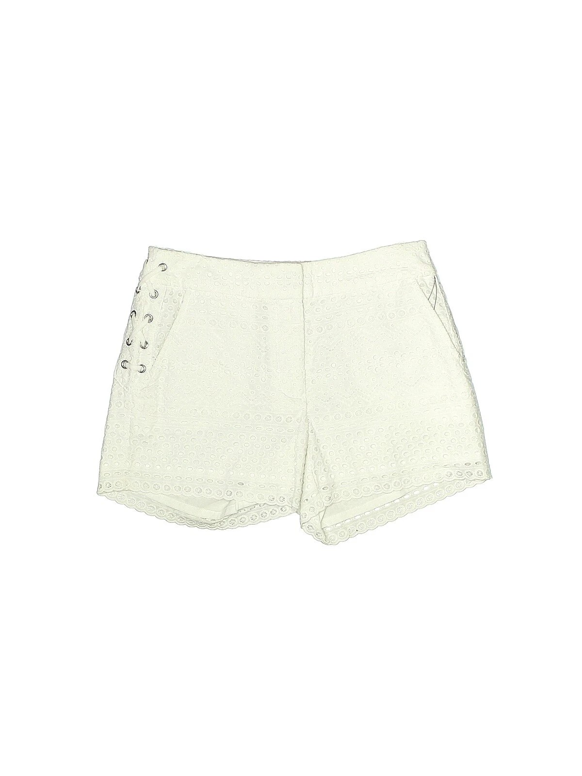 Cotton Polka Dot White Shorts for Women