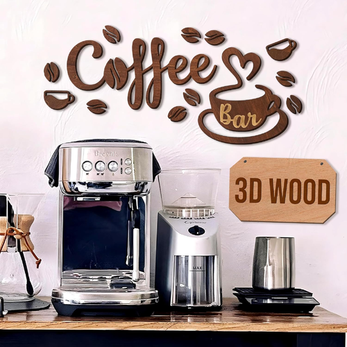 Small Coffee Bar Sign - Vintage Coffee Sign with Farmhouse Decor for Kitchen Hom