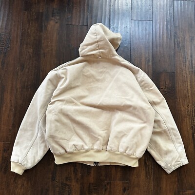 VTG 90s Carhartt Hooded Quilted Lined Tan Duck Canvas Jacket VTG 90s Carhartt Hooded Quilted Lined Tan Duck Canvas Jacket
