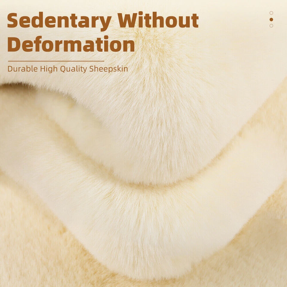 Fluffy Fuzzy Sheepskin Car Seat Covers for Land Rover Soft Cozy Fur Wool Cushion Foto 2 de 4