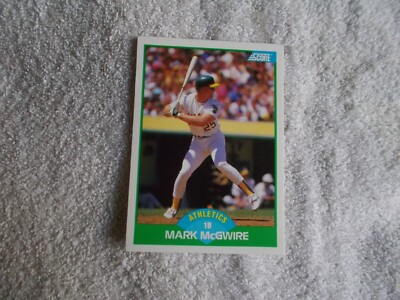 Score MLB 1989 ''MARK McGWIRE'' #3 Oakland Athletics Trading Card n32