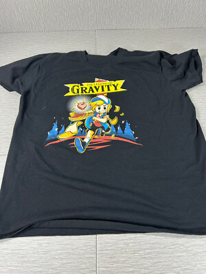 Vtg Y2K 1Up Box Legend of Zelda Parody T-Shirt Size XL Legend of Gravity Black