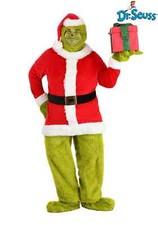 Dr. Seuss Plus Size Grinch Santa Open Face Costume