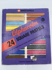 Vintage Weber Costello WC Alphacolor 24 Square Pastels #102004 Colors Tray *