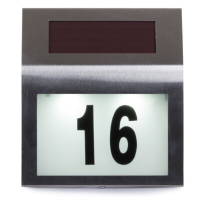 Numero Civico Esterno Inossidabile Solare Numero Civico Illuminazione Solar Lamp Con 2 LED IP65 Impermeabile, Interruttore Crepuscolare, Con Numeri