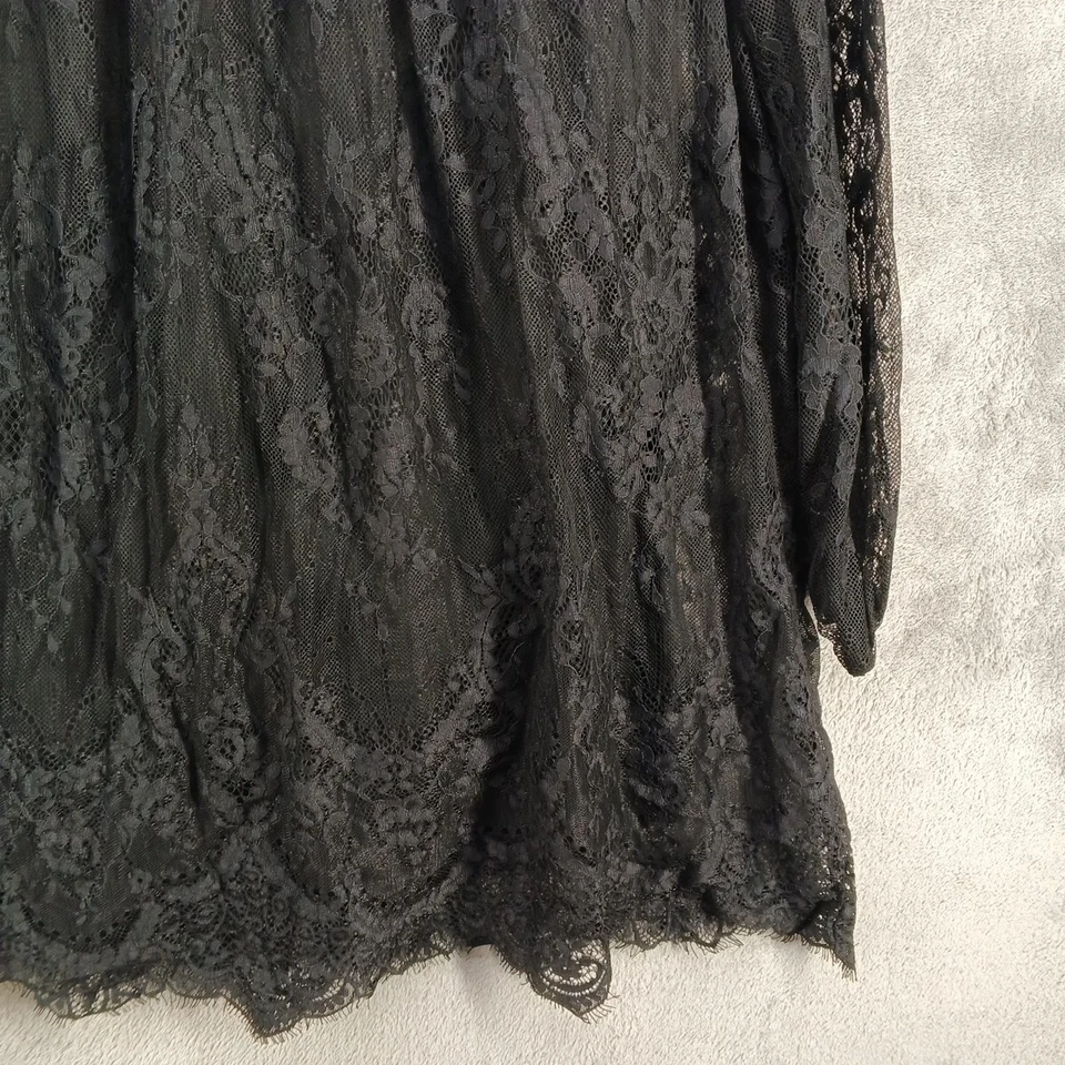 Pullover tejido informal negro pequeño (4-6) de encaje XHILARATION Foto 4 de 4