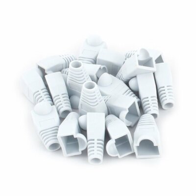 100 pcs Cat5e/Cat6/RJ45 Ethernet Cable Connector Strain Relief Boots White