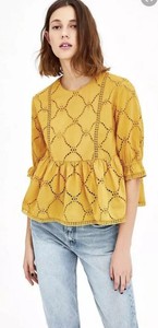 yellow zara blouse