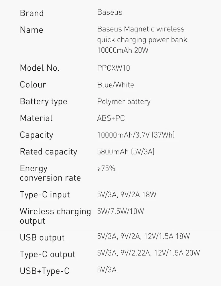 10000mAh Magnetic Wireless Power Bank with 20W PD Fast Charging