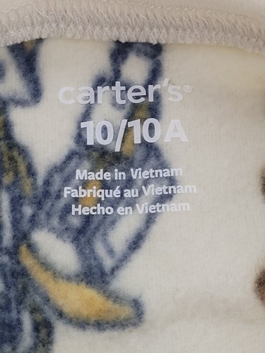 Carter’s Fleece One Piece Footless Zip-up Pajamas Kids Size 10/10A Sleepwear New - Picture 3 of 12