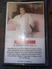 Neil Diamond 12 Greatest Hits Volume II Cassette Tape Columbia Records and CBS