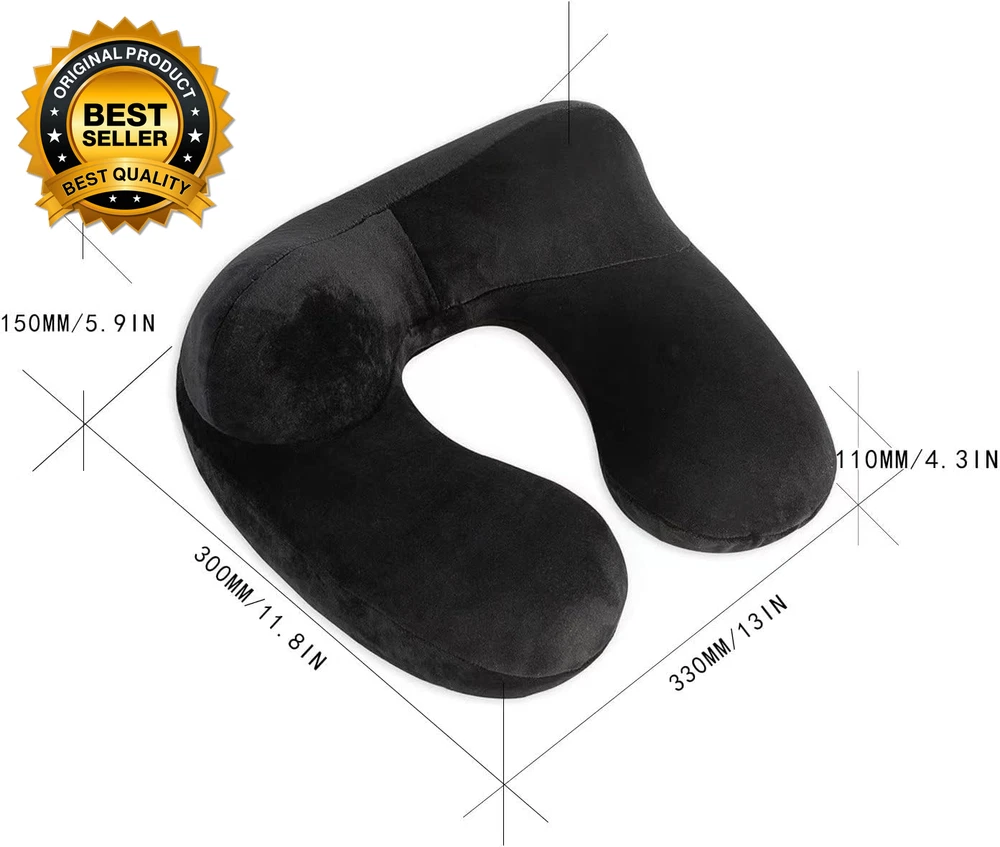 Inflatable Neck Pillow for Travel - Airplane, Car & Camping Support