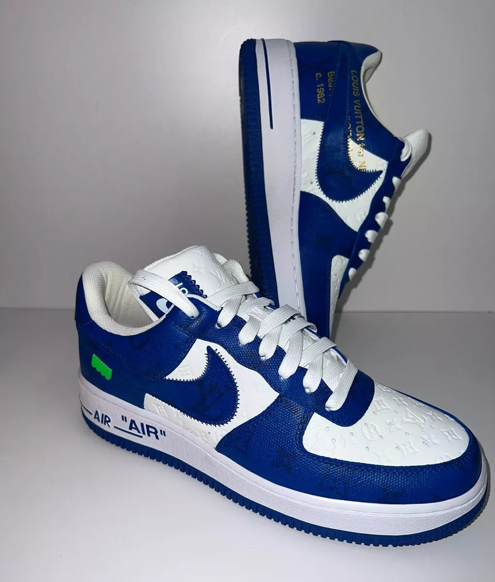 LOUIS VUITTON NIKE AIR FORCE 1 LOW BLUE SNEAKER BY VIRGIL ABLOH