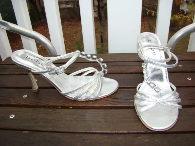Silver diamond top high heels
