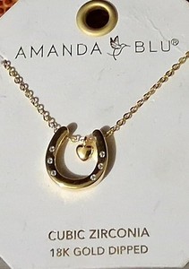 Authentic Elegant Gold-Plated Horseshoe Pendant Necklace