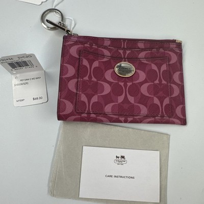 Coach Peyton Dream C Signature Pattern F50525 NWOT Keychain Wallet