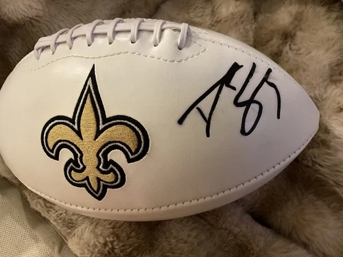 Drew Brees Signed Full Size Football Saints Sign In Person