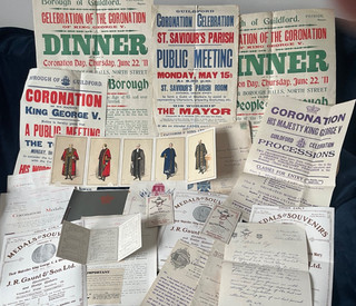 Lot of 1911 Coronation Celebration Posters Leaflets for Clothes Medals etc