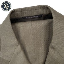 Mens 42 L Canali " Blue Label " Light Brown Textured Wool Suit Made In Italy