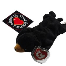 Blackie The Bear Ty Beanie Baby 3rd Generation Hang Tag 1st Gen Tush Tag MWMT-MQ