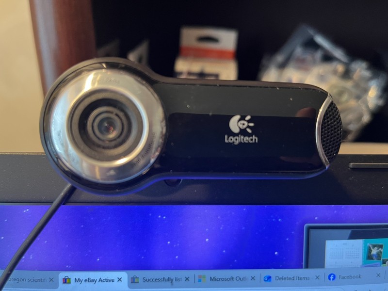 Video Camera for computer, made by Logitech, with USB Plug.