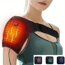 Heated Shoulder Brace Massage Rotator Cuff Support Compression Wrap Rechargeable