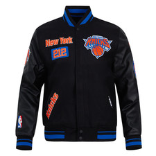 NBA NEW YORK KNICKS AREA CODE MEN'S RIB WOOL VARSITY JACKET