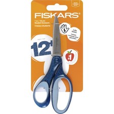 Left Handed Student Scissors Soft Grip Glitter Design for Kids 12 Plus 7 In