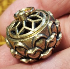 SHADOWBOX MINIATURE-SMALL BRASS CHINESE LOTUS JAR