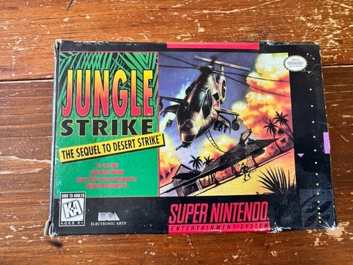 Jungle Strike Super Nintendo (SNES) CIB Complete Game, Box, Manual -