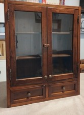 Vetrinetta pensile portaspezie espositore legno massello arte povera 60x20xh 75