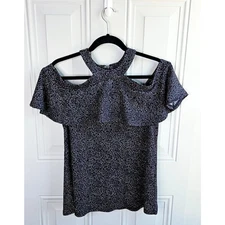 Michael Kors Peek a Boo Halter Neck Flutter Sleeve Blouse Size Medium Paisley