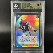 Rob Gronkowski 2010 Topps Chrome #C112 Rookie Auto Black Refractor 8/25 BGS 9.5