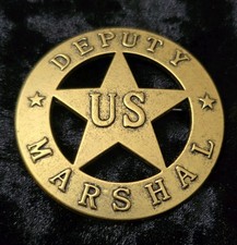 Deputy US Marshal Old West Replica Badge.  Free Shipping.