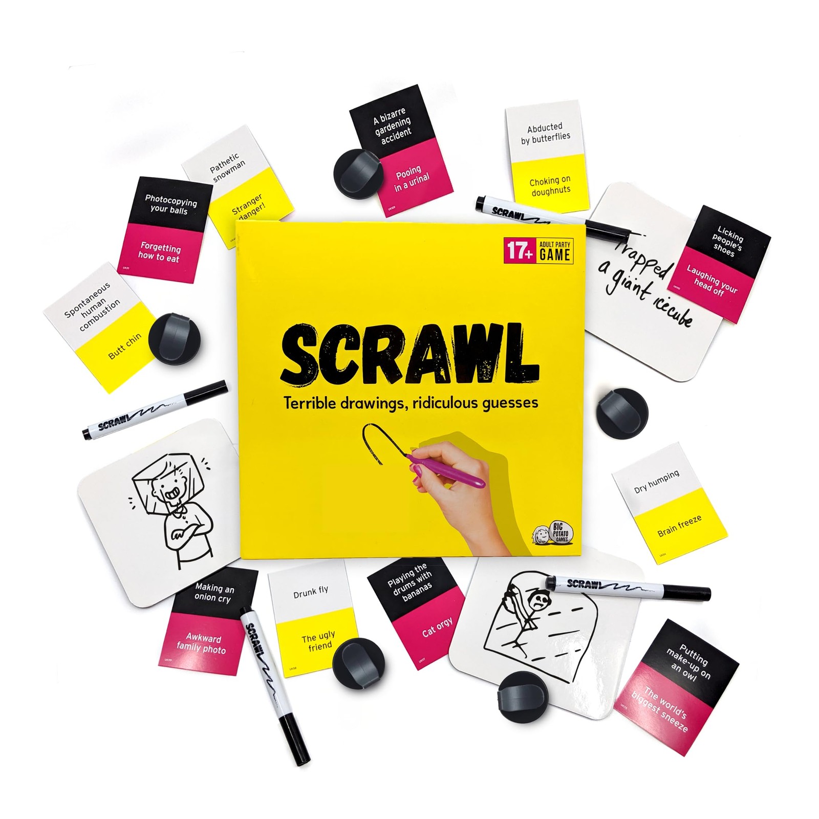 Scrawl Adult Board Game   Terrible Drawings and Ridiculous Guesses   Hilarious B